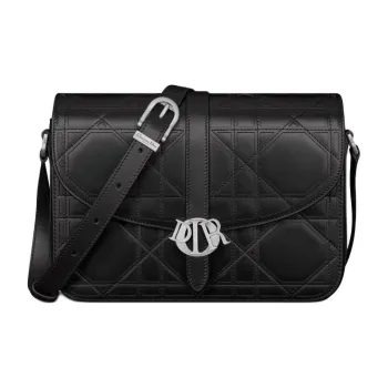 DIOR Cannage Cosmo Leather Shoulder Bag Crossbody Bag Men's Black