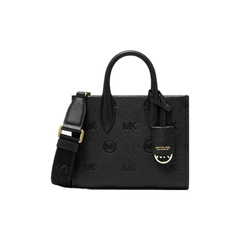 MICHAEL KORS Mirella Cow Leather Shoulder Bag, Crossbody Bag Mini Women's Black-0