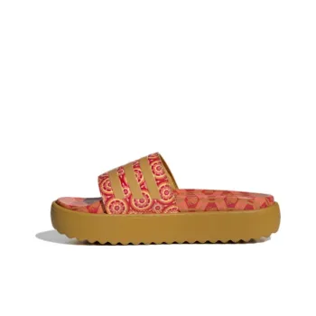 Adidas Adilette Platform Slides Victory Gold Tomato Women's