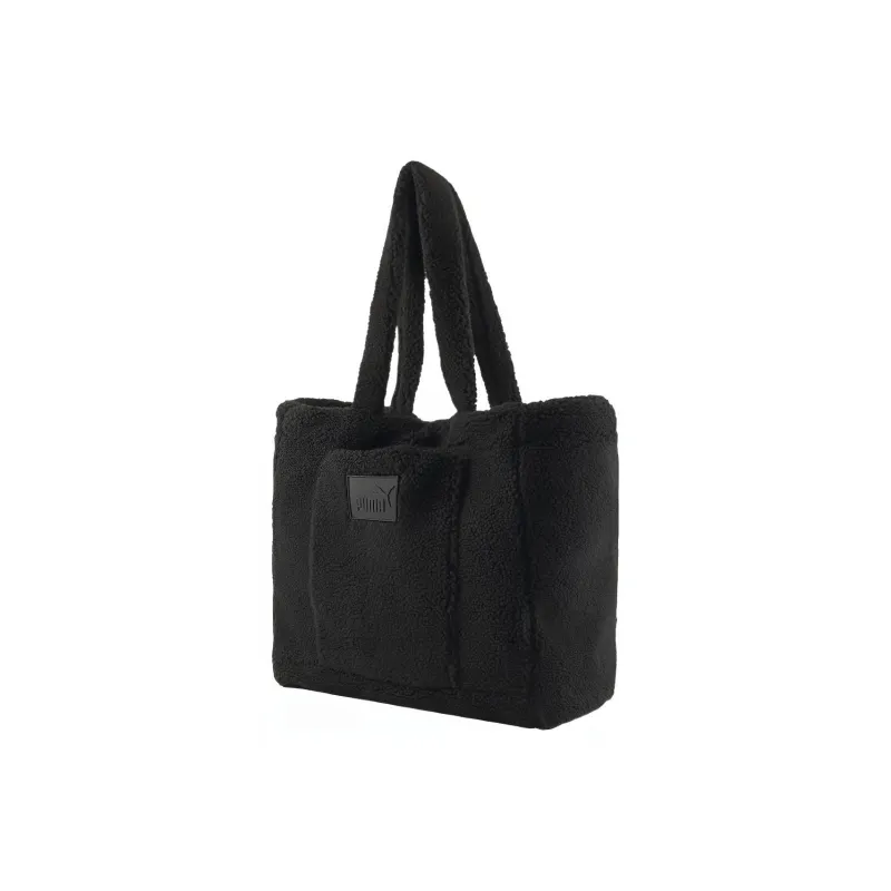 PUMA Fabric Plush Tote Bag Shopping Bag Shoulder Bag Handbag Regular Women's Black-0