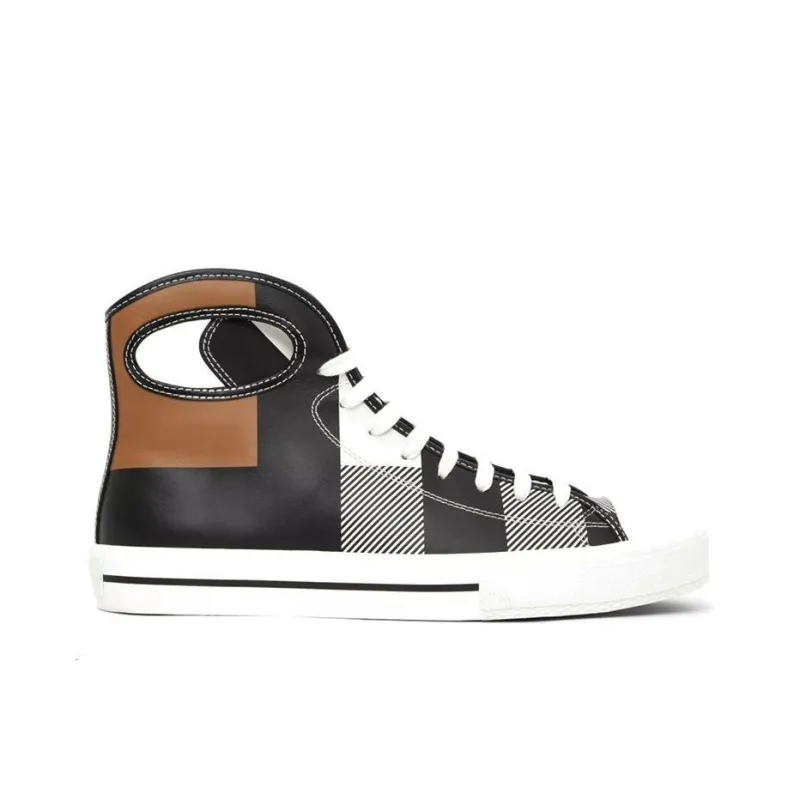 Burberry Larkhall High-Top Sneakers Check Print Leather-1