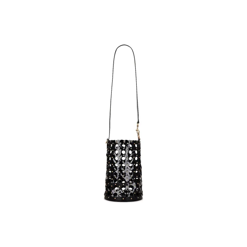 SAINT LAURENT Patent Leather Calfskin Bucket Bags Crossbody Bag Shoulder Bag Women's Black-4