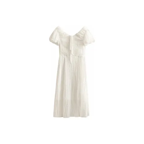 Mochahome Short-Sleeved Dresses Women's White