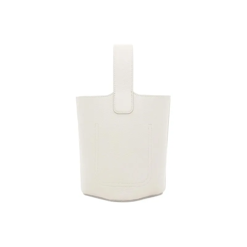 LOEWE Bucket Series Soft Grain Cow Leather Bucket Bag, Shoulder Bag, Crossbody Bag, Handbag Mini Women's White-2