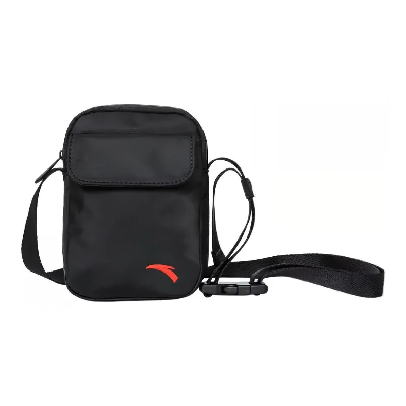 Anta Fabric Shoulder Bag Crossbody Bag Small Size Unisex Black-0