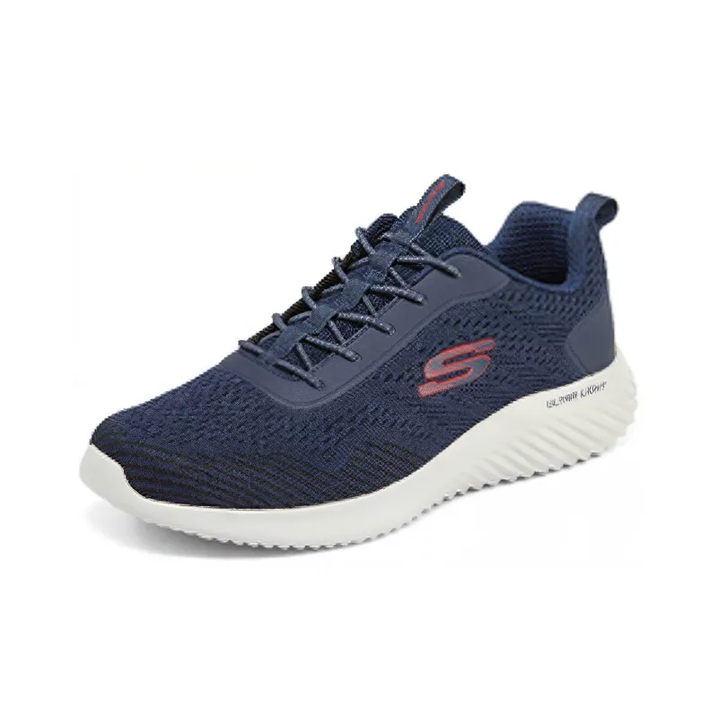 Skechers Bounder Cushioning Anti Slip And Wear Resistant Low Top Casual Shoes Men's Marine Blue-2