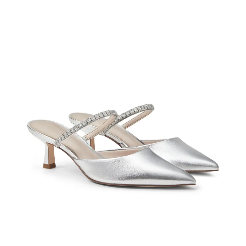 CHARLES&KEITH Composite Sole Closed Toe Slippers 6cm Women's-3