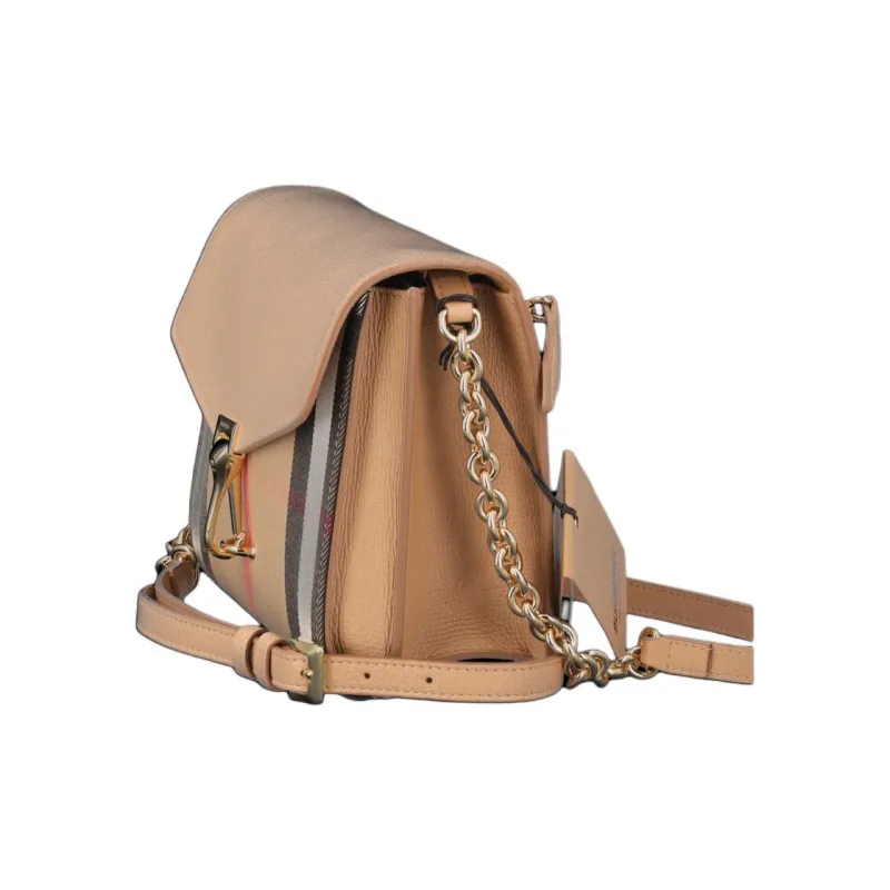 Burberry Leather Small Square Bag Crossbody Bag Shoulder Bag Small Size Women's Camel Multicolor-2