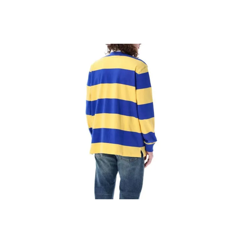 Polo Ralph Lauren Logo Embroidered Rugby Striped Polo Shirt-2