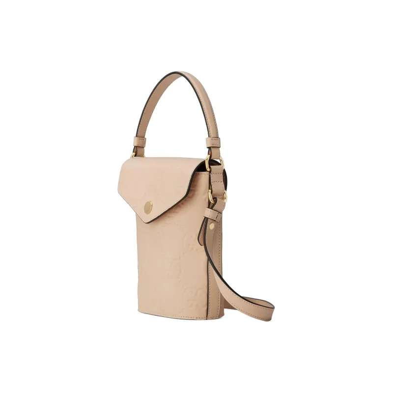 GUCCI Leather Bucket Bag, Handbag, Shoulder Bag, Crossbody Bag Mini Women's Light Beige-1