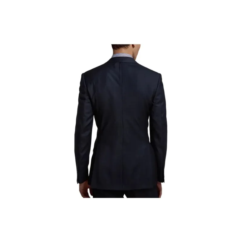 Polo Ralph Lauren Gregory Hand-Tailored Sharkskin Suit Business Suits Men's Blue-3