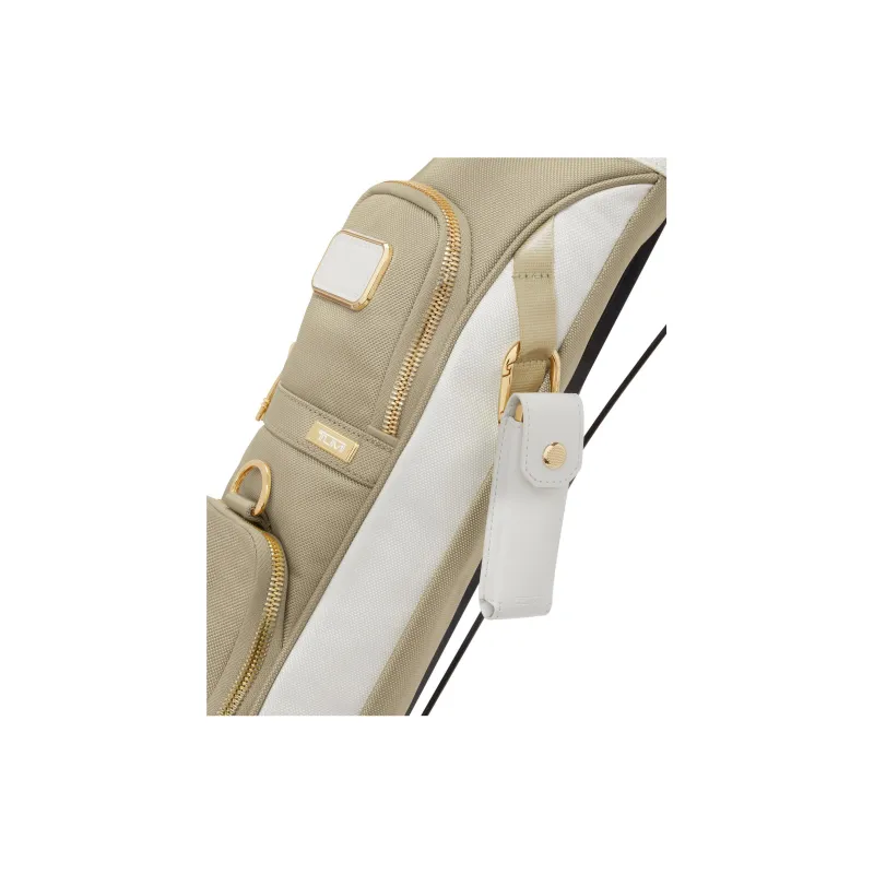TUMI Leather Golf Fruit Ridge Cross Belt Circle Bag Merch Women's Gold-4