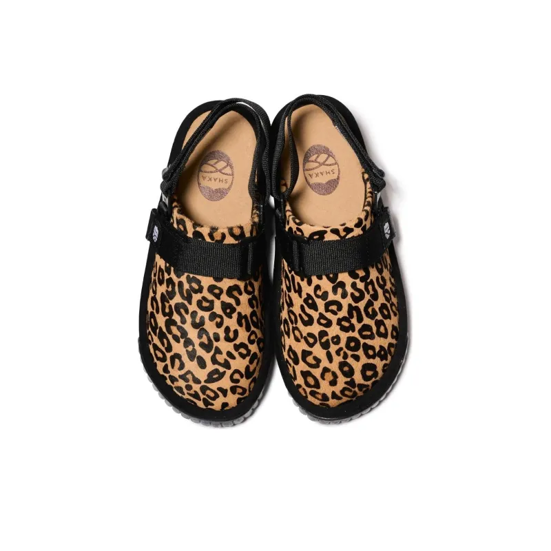 SHAKA Snug Clog Cowhair Wrap-toe Slippers Unisex Black Brown-2