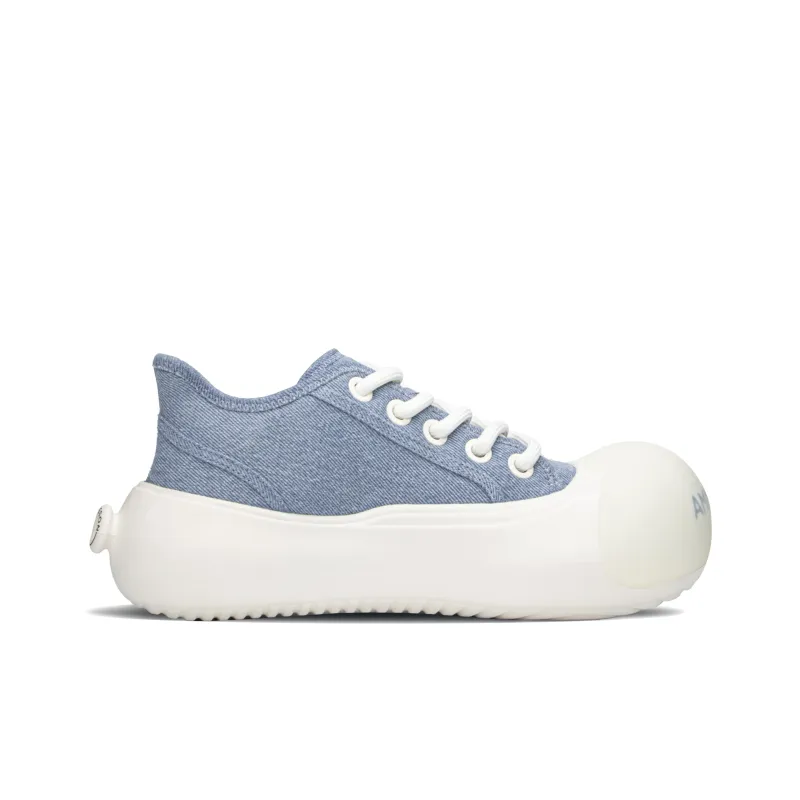 AMMESON Anti Slip Wear Resistant Low Top Skateboard Shoes Women's Blue White-1