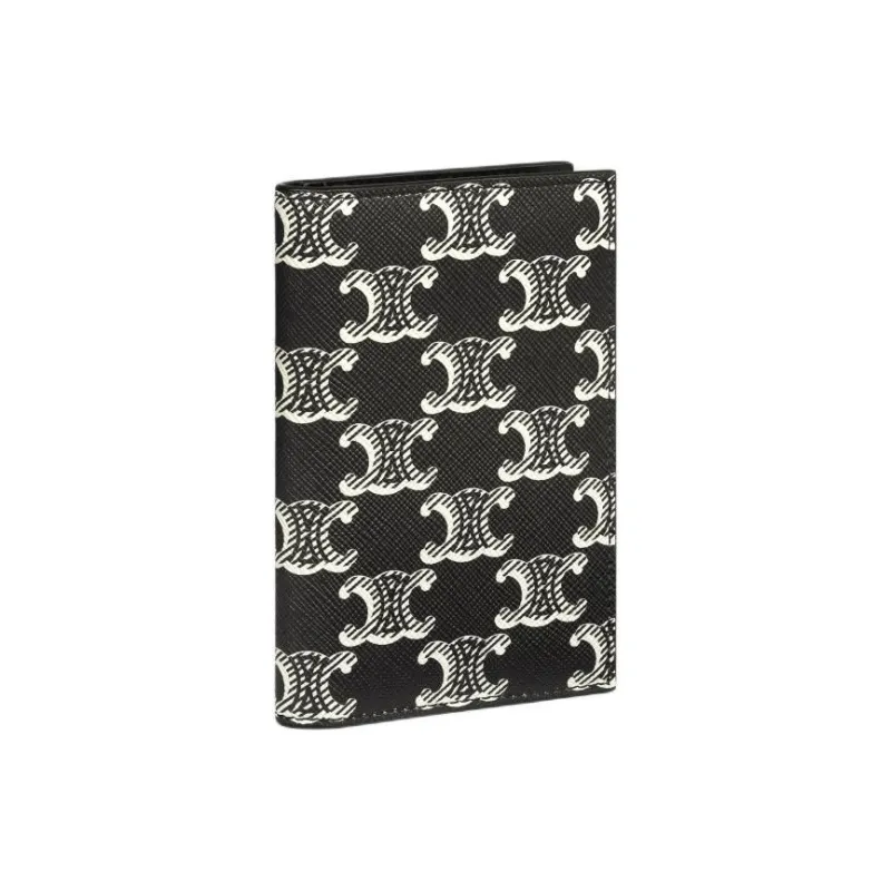 CELINE Cow Leather Card Holder Men's ** Black & White-1