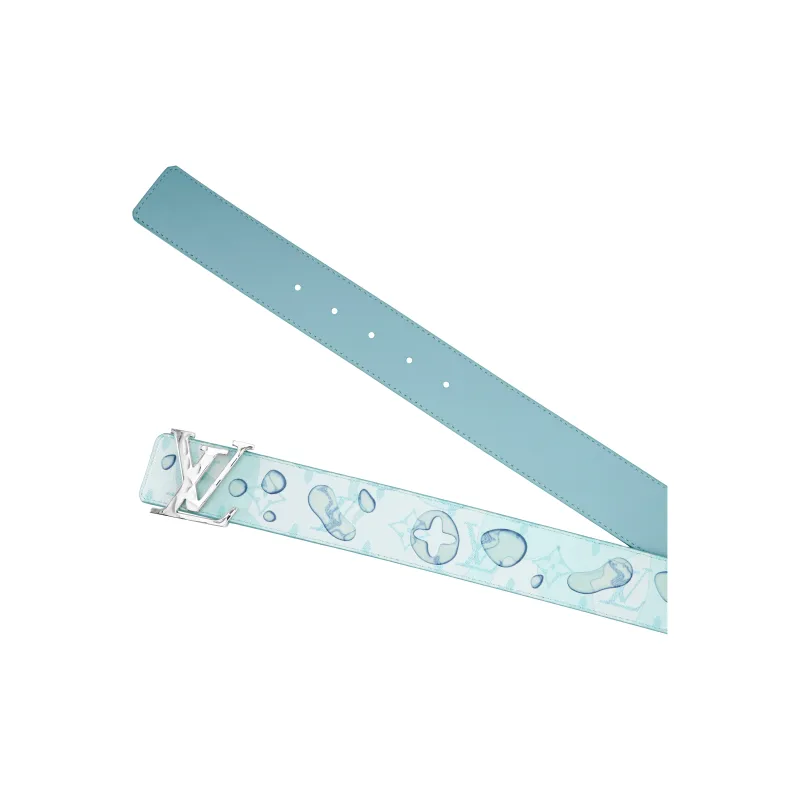 LOUIS VUITTON Cow Leather Belts Unisex Mint Green Width  4cm-3