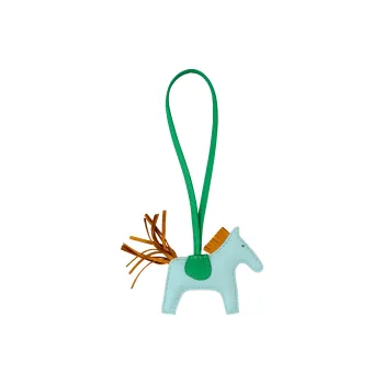 HERMES Sheepskin Pendants Unisex Mint Blue