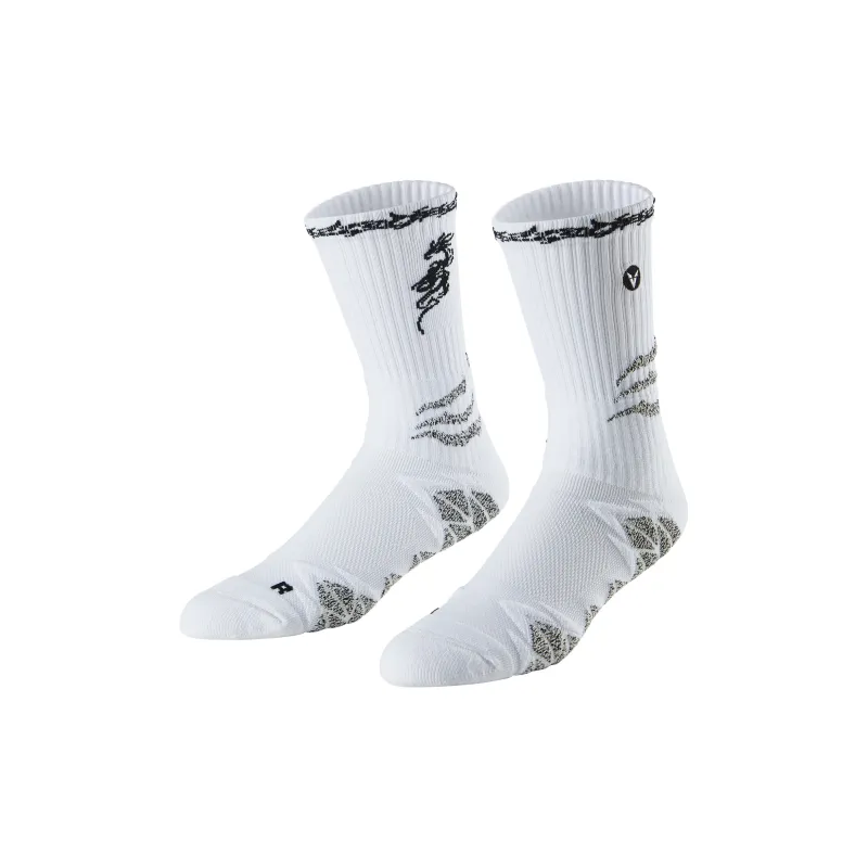 VEIDOORN Year Of The Dragon Series Basketball Socks Unisex Black Gold-20