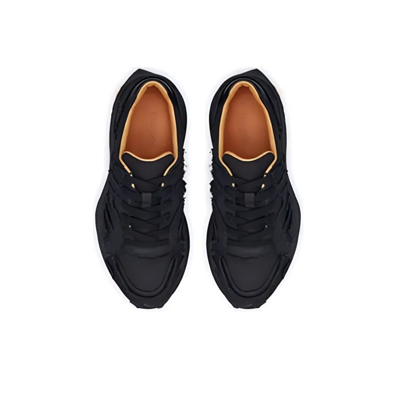 TSUBO CR Distressed Cushioned Wear-Resistant Lightweight Low-Top Casual Shoes Unisex Black-2