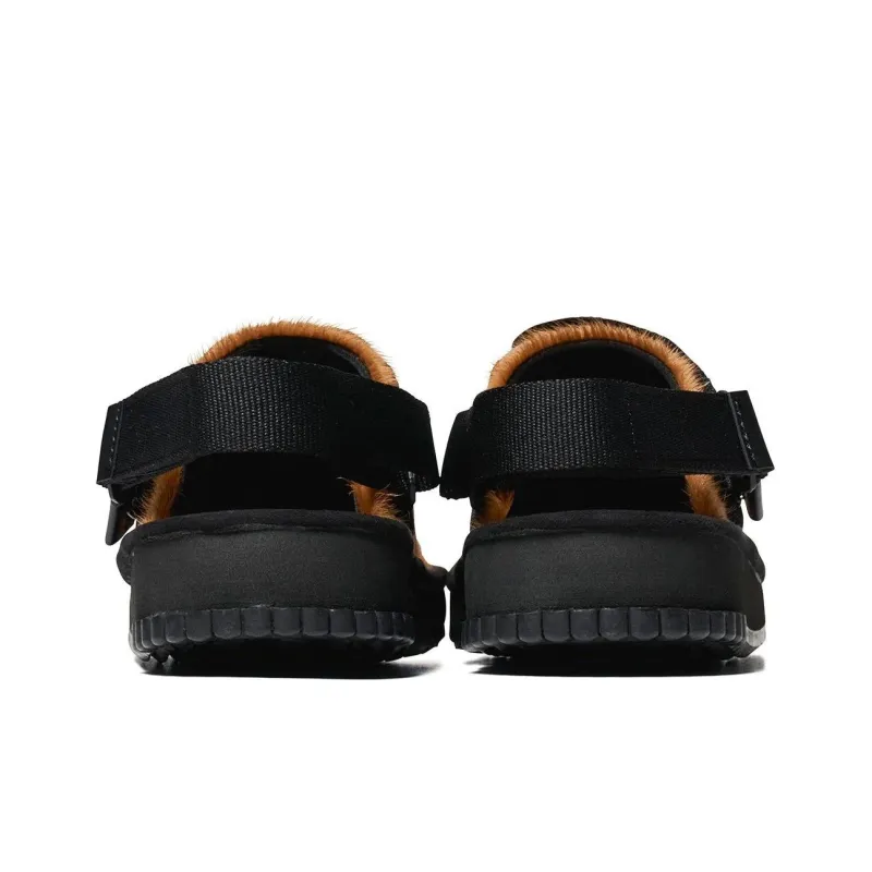 SHAKA Snug Clog Cowhair Wrap-toe Slippers Unisex Brown-3