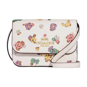 COACH Brynn Coated Canvas With Smooth Leather Shoulder Bag Crossbody Bag Mini Women's White