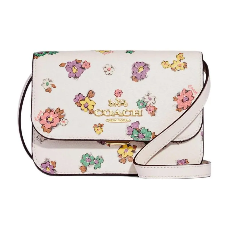 COACH Brynn Coated Canvas With Smooth Leather Shoulder Bag Crossbody Bag Mini Women's White-0