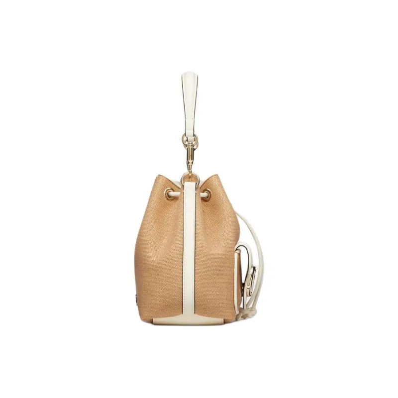 Valentino Locò Raffia Bucket Bags Shoulder Bag Crossbody Bag Handbag Women's Natural Laminated Ivory-2