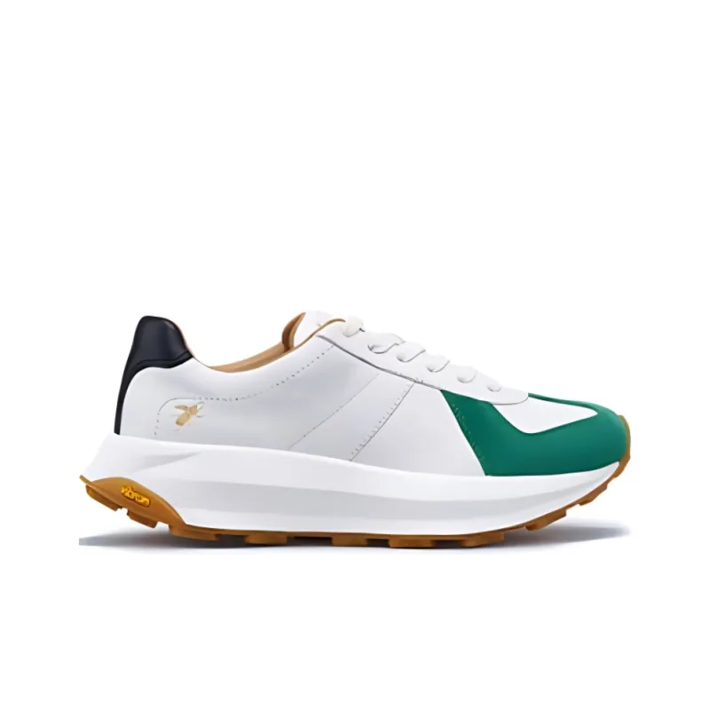 TSUBO CR Gat Cushioning Wear-Resistant Low-Top Casual Shoes Unisex White Green-1