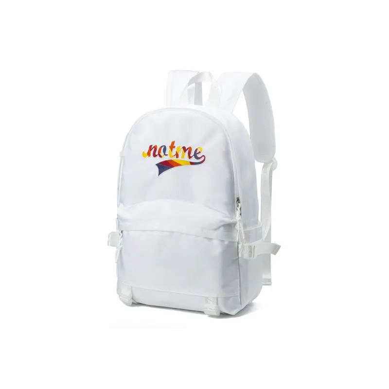 NOT ME Polyester Backpack Small Backpack Laptop Bag Regular Unisex White-2