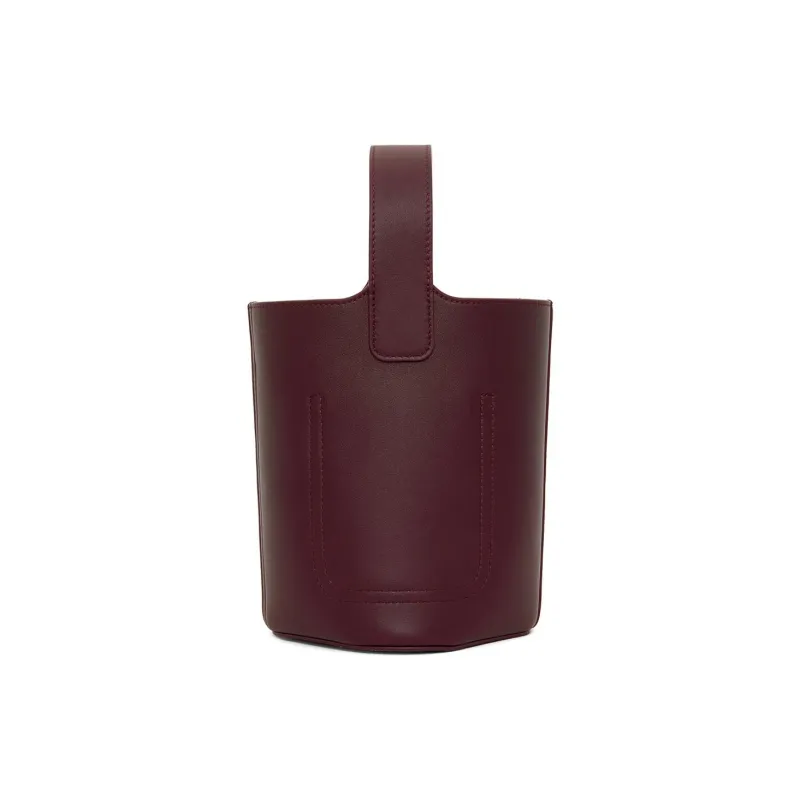 LOEWE Soft Cow Leather Bucket Bags Shoulder Bag Crossbody Bag Handbag Mini Women's Burgundy-2