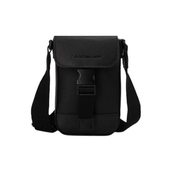 CALVIN KLEIN Micro Pebbled Texture Shoulder Bag Crossbody Bag Cell Phone Pouch Men's Black