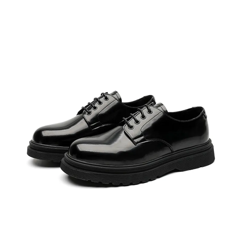 GZZ Dress Shoes Men Low Top Black-2