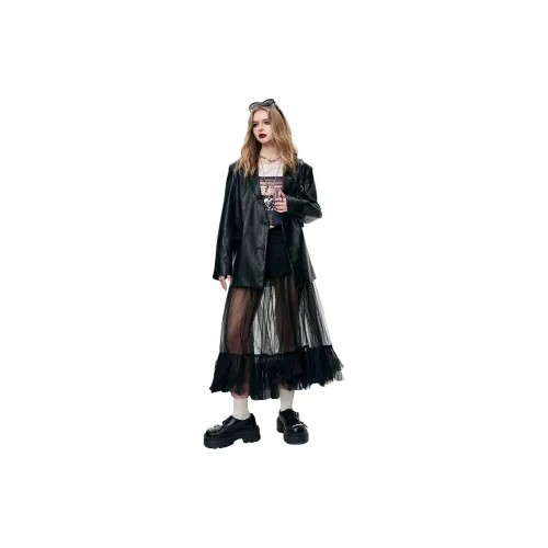 ELF SACK Casual Long Skirts Women's Ballet Black