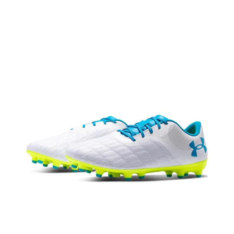 Under Armour Magnetico Select 3.0 AG Rubber Short Studs Cushioned Slip Resistant Soccer Shoes Unisex White Blue-1