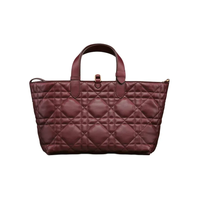 DIOR Calfskin One Shoulder Handbags Medium Size Women's Burgundy-2