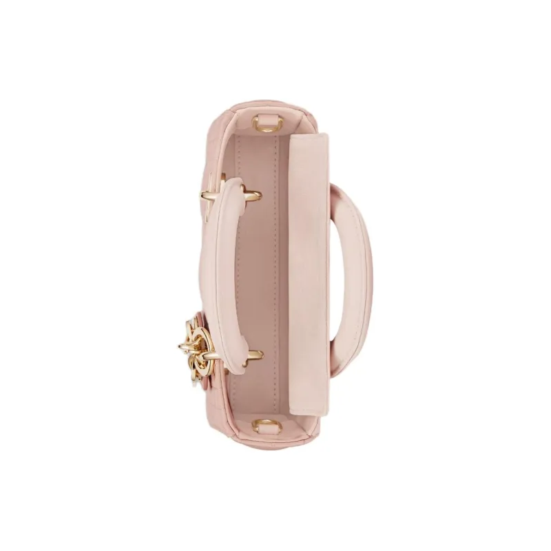 DIOR Lady D JOY Wicker Pattern Sheepskin Shoulder Bag, Crossbody Bag, Handbag Extra Mini Women's Rouge Pink-5