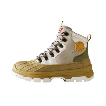 HUNTER Shock Absorbers With Slip Resistant Features High Top Hiking Shoes Women's White Gray Green