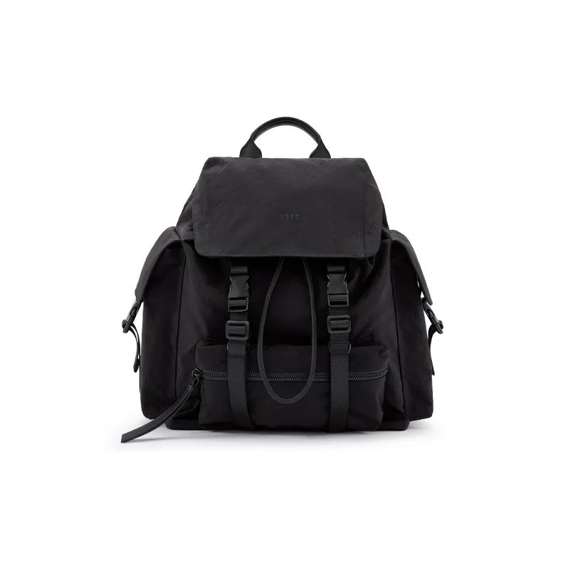 ELLE Nylon Travel Lightweight Multifunction City Lightweight Backpack Large Size Women's Black/Yellow/Gray-5
