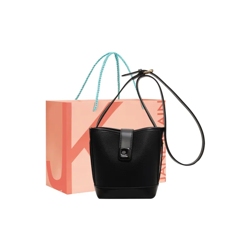 JANE KLAIN PU Bucket Bags One Shoulder Handbag Crossbody Bag Regular Women's Ecru/Black-5