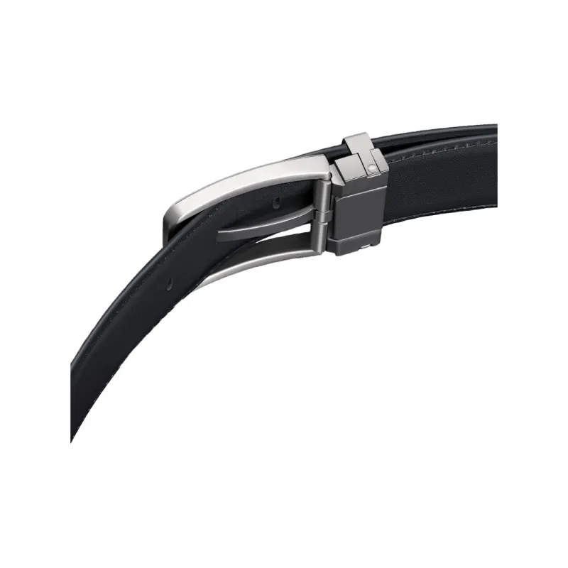AUGTARLION Solid Color With Print Letter Pin Buckle Cow Leather Leather Belts Men's Black Width  3.5cm-4