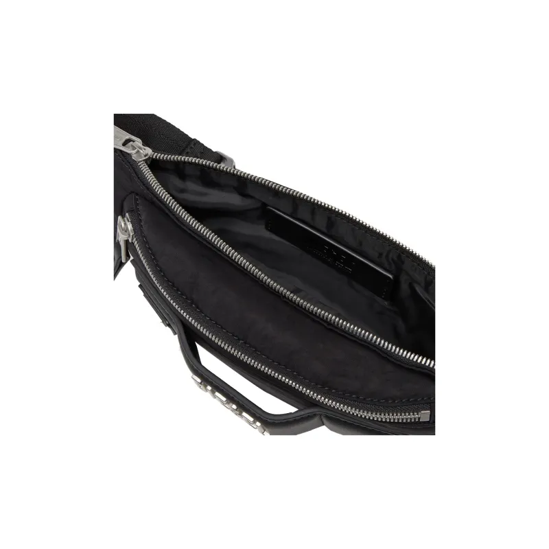 DIESEL Recycled Nylon One Shoulder Crossbody Fanny Pack Unisex Black-4
