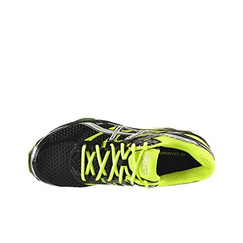 Asics Gel-Cumulus 16 Wear-resistant Non-slip And Breathable Low-Top Running Shoes Men's Black Yellow-3