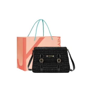 JANE KLAIN Fabric+Synthetic Leather Shoulder Bag Crossbody Bag Women's Black