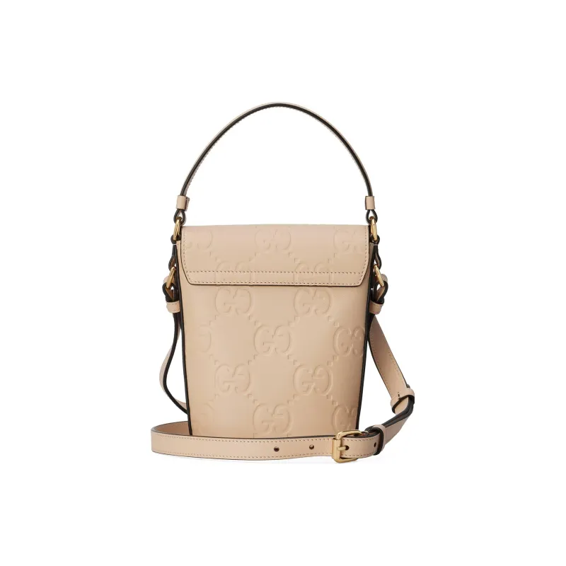 GUCCI Leather Bucket Bag, Handbag, Shoulder Bag, Crossbody Bag Mini Women's Light Beige-3