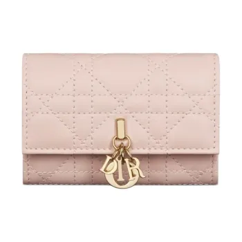 DIOR Lambskin Wallet Extra Small Women's Light Pink