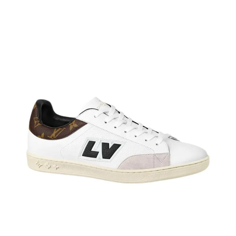 LOUIS VUITTON Luxembourg Stylish Skateboarding Shoes Men's White Brown-1