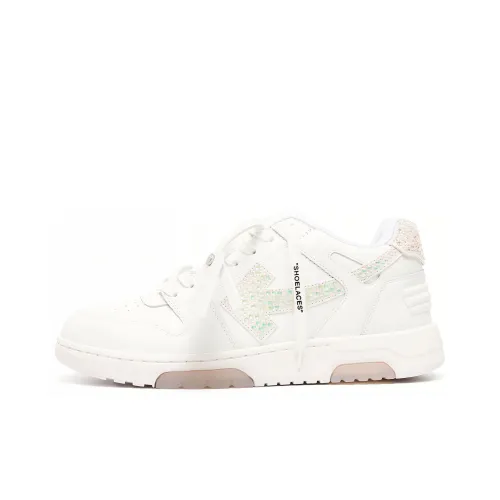 OFF-WHITE Out Of Office OOO Low Tops White Strass Arrow