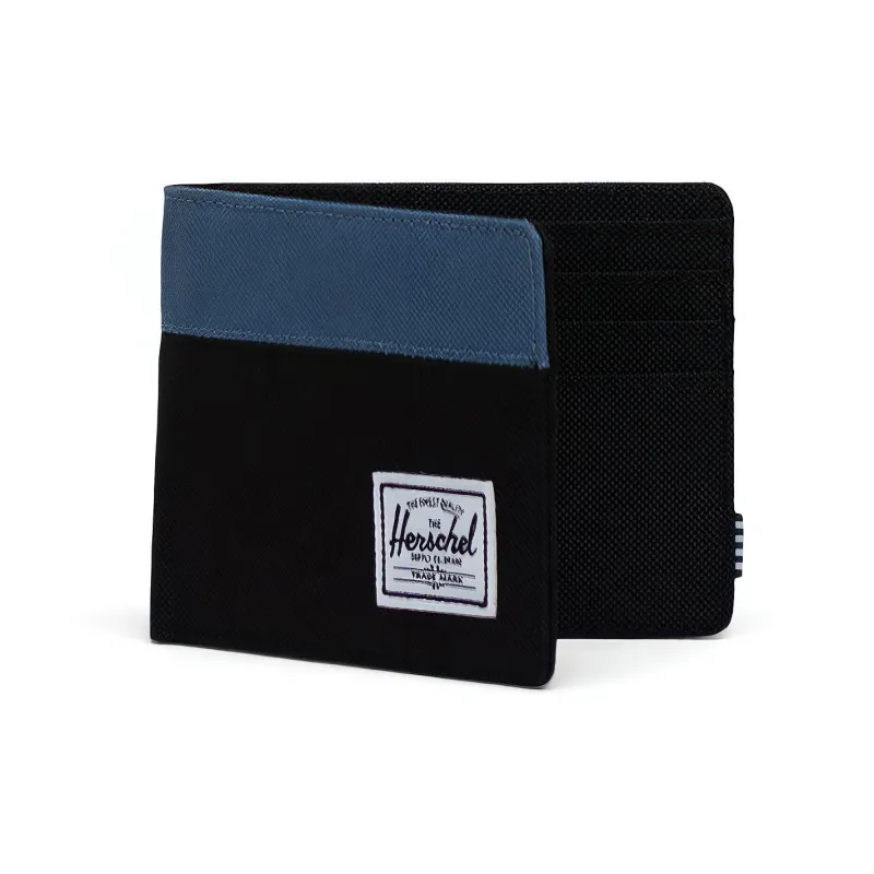 Herschel Canvas Card Holder Wallet Coin Purse Regular Unisex Classic Black/Rippling Blue-1