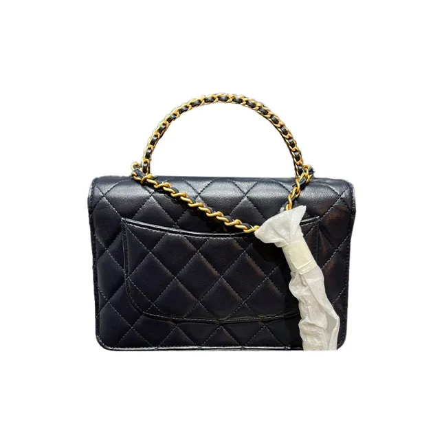 CHANEL WOC Sheepskin And Gold Metal Kelly Handbag, Shoulder Bag, Crossbody Bag, Wallet Women's Dark Blue-1