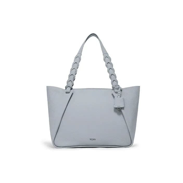 TUMI Leather Tote Bag Shopping Bag Handbag Shoulder Bag Women's Chlorine Blue-0